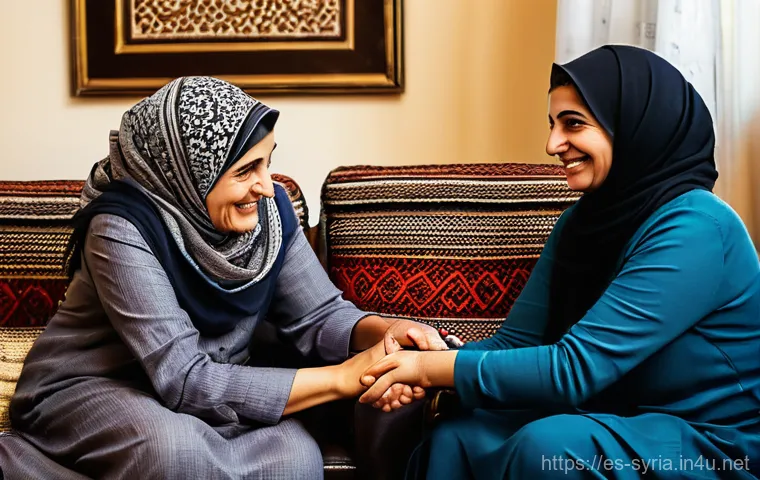 시리아의 유행어와 슬랭 - Image Prompt 1: The Warm Syrian Welcome**